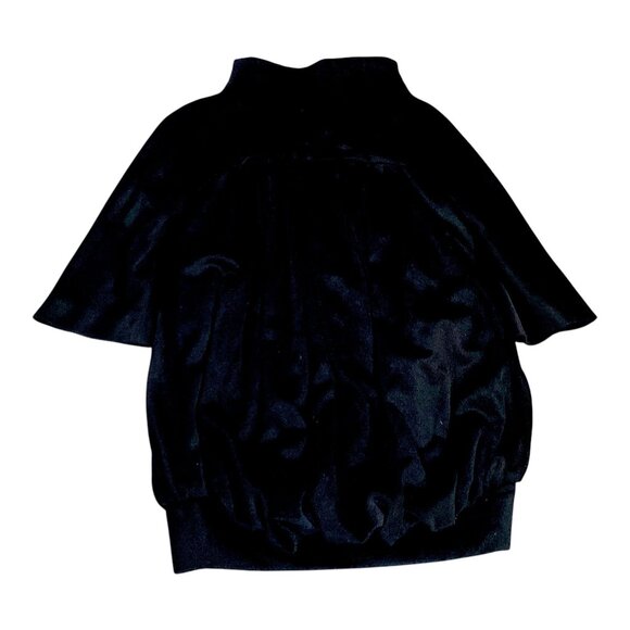 Catherine Malandrino Coat Womens 40 US 4 Black Angora Balloon Pea Couture VTG - Picture 2 of 16